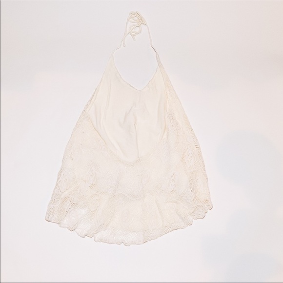 🌻Urban Outfitters Lace Halter Top Ivory - Picture 4 of 5